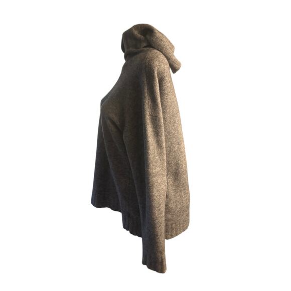 Women L Theory Dreeden Avalon Wool Yak Cowl Turtleneck Sweater Smokey Grey - Picture 3 of 7